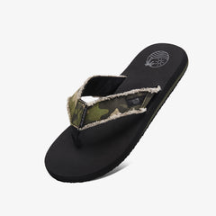 Men's Distressed Canvas Arch Support Flip Flops