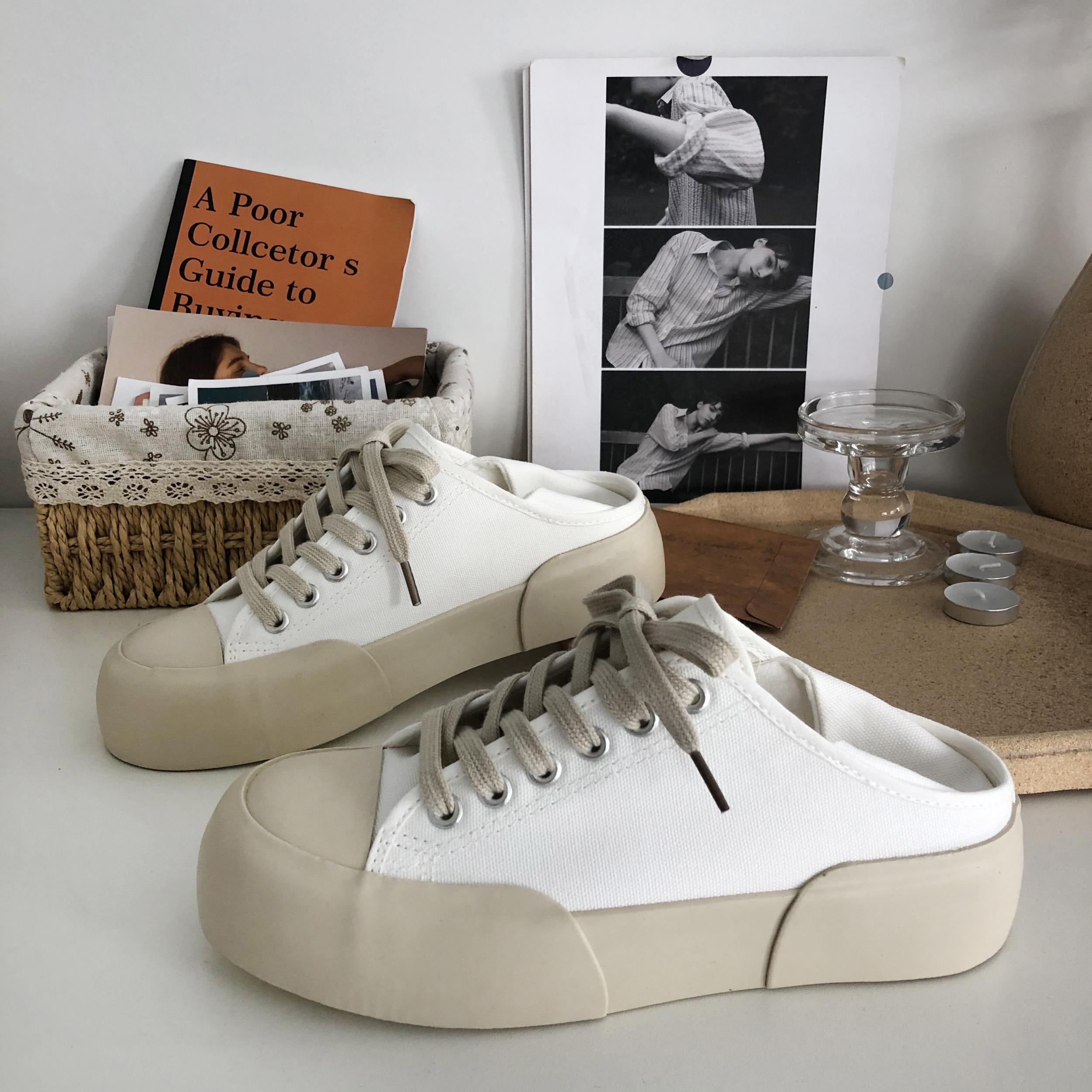 Colorblock Lace Up Platform Sneakers Low Top Women's Shoe