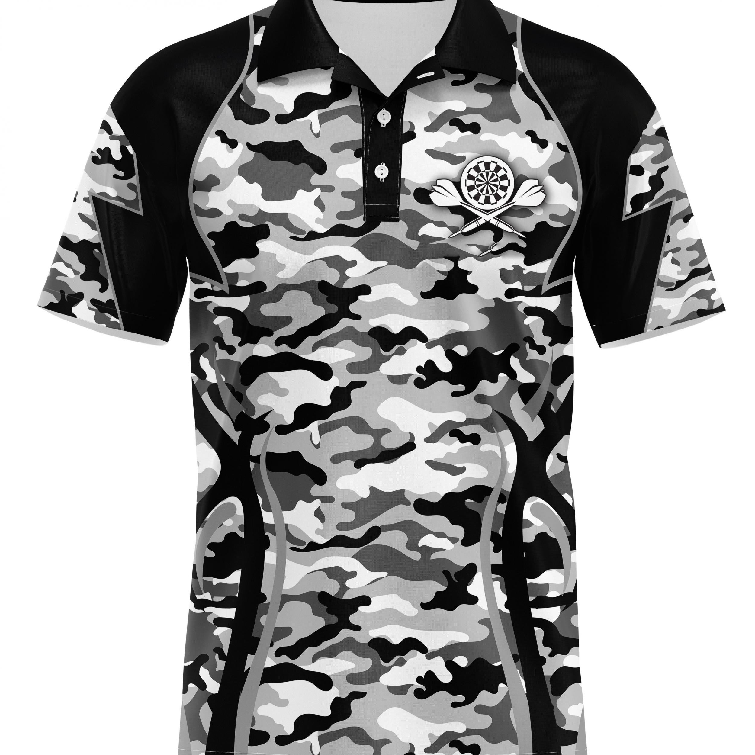 Men's Camo Pattern Short Sleeve Shirt for Outdoors