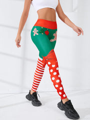Christmas Print High Waist Fitness Pants for Women