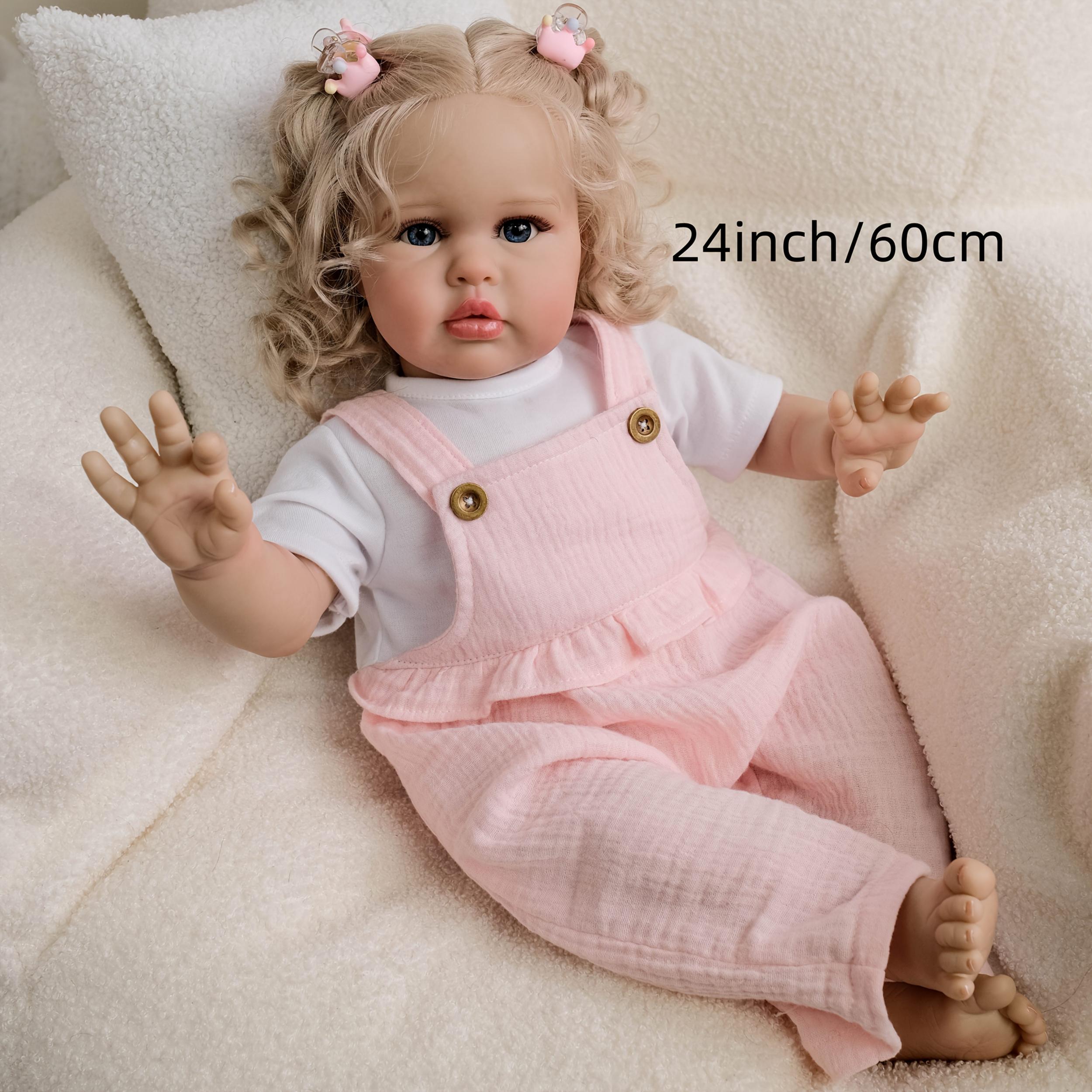 24 Inch Handcrafted Reborn Doll with Soft Vinyl Body and Realistic Features