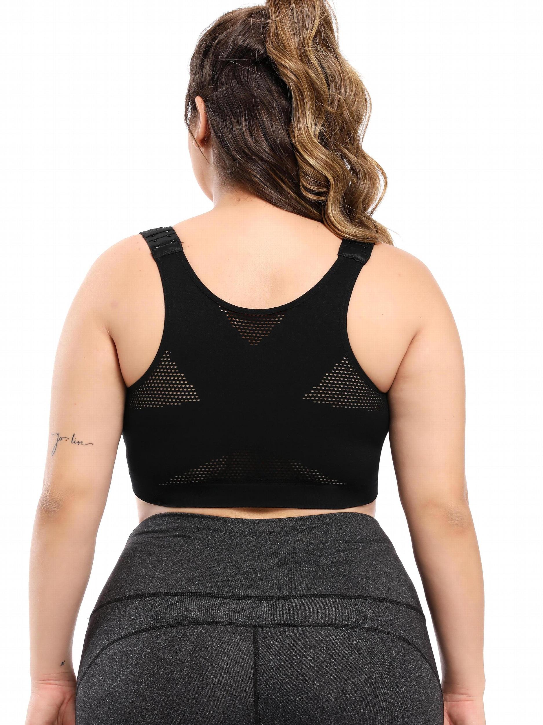 Breathable Zipper Front Sports Bra for Women
