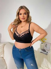 Plus Size Lace Crisscross Front Strappy Bra