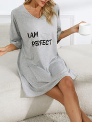 Slogan Print Tee Sleep Dress