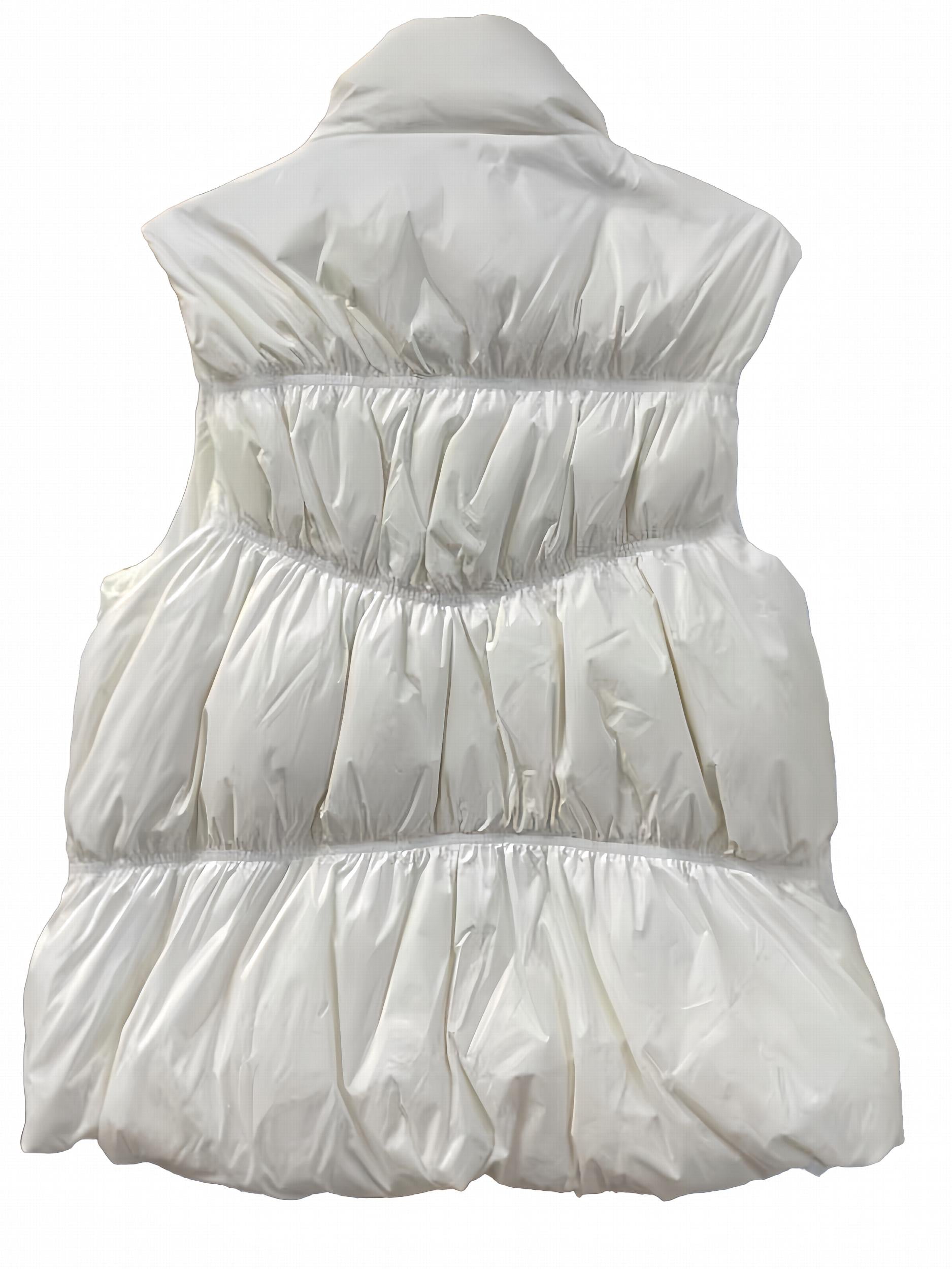 Women's Stand Collar Down Vest Short Waist Slim Shoulder Warm Vest