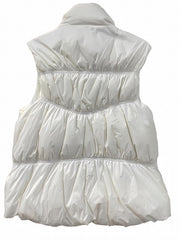 Women's Stand Collar Down Vest Short Waist Slim Shoulder Warm Vest