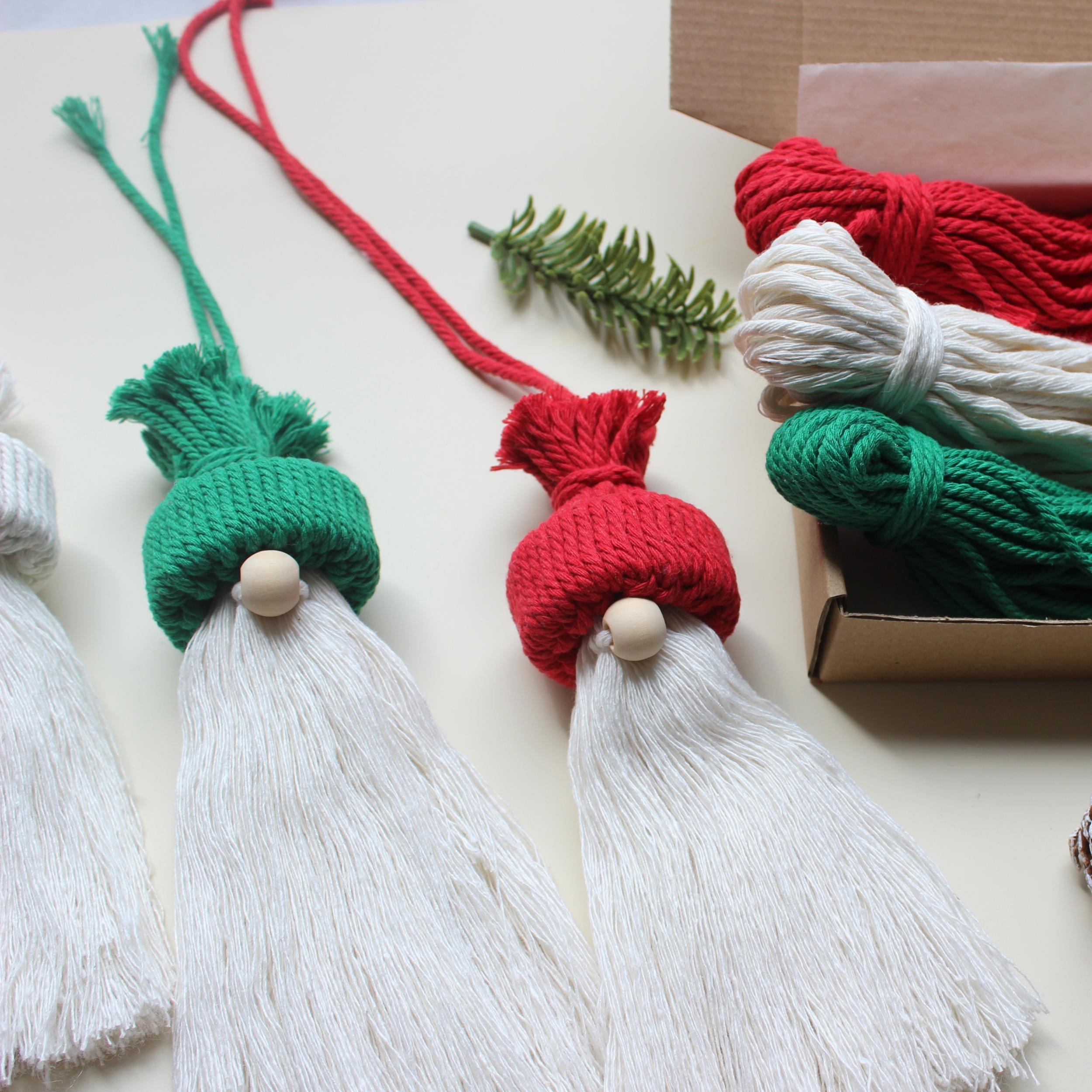 3pcs Macrame DIY Kit Christmas Santa Knitting Craft Perfect Gift