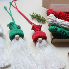 3pcs Macrame DIY Kit Christmas Santa Knitting Craft Perfect Gift