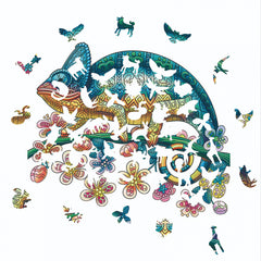 3D Chameleon Wooden Puzzle Model Assembly 4mm Thickness