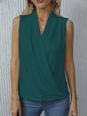 Ruched Surplice Neck Tank Top Sleeveless