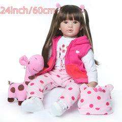 24" Reborn Baby Doll Long Hair Princess Girl Toy for Kids