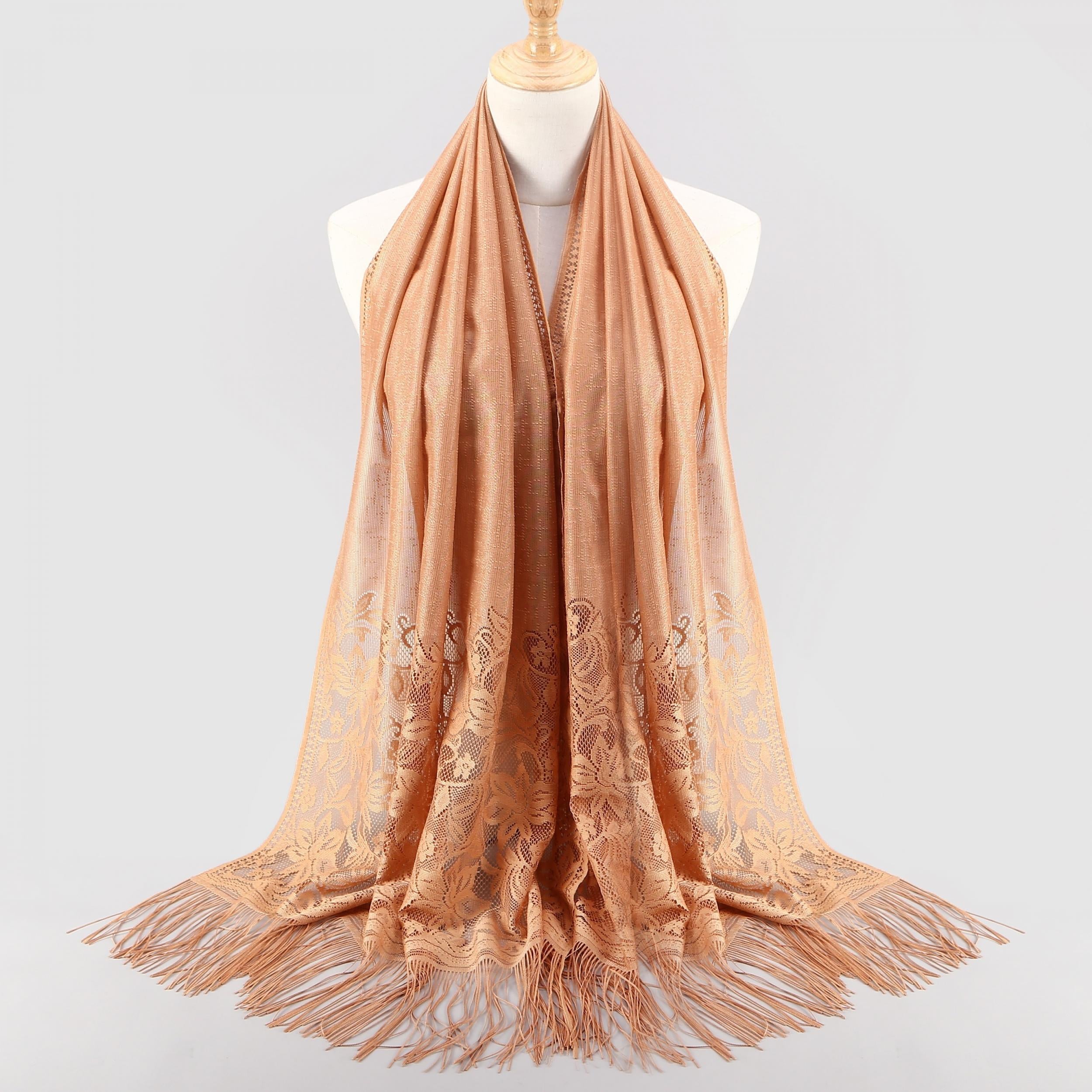 Flower Hollow Shawl Lace Shawl Solid Scarf Hijab Women Wrap