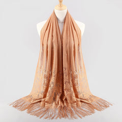 Flower Hollow Shawl Lace Shawl Solid Scarf Hijab Women Wrap