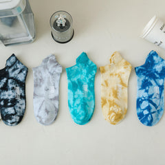 Tie Dye Letter Print Socks Women's Ankle Stockings