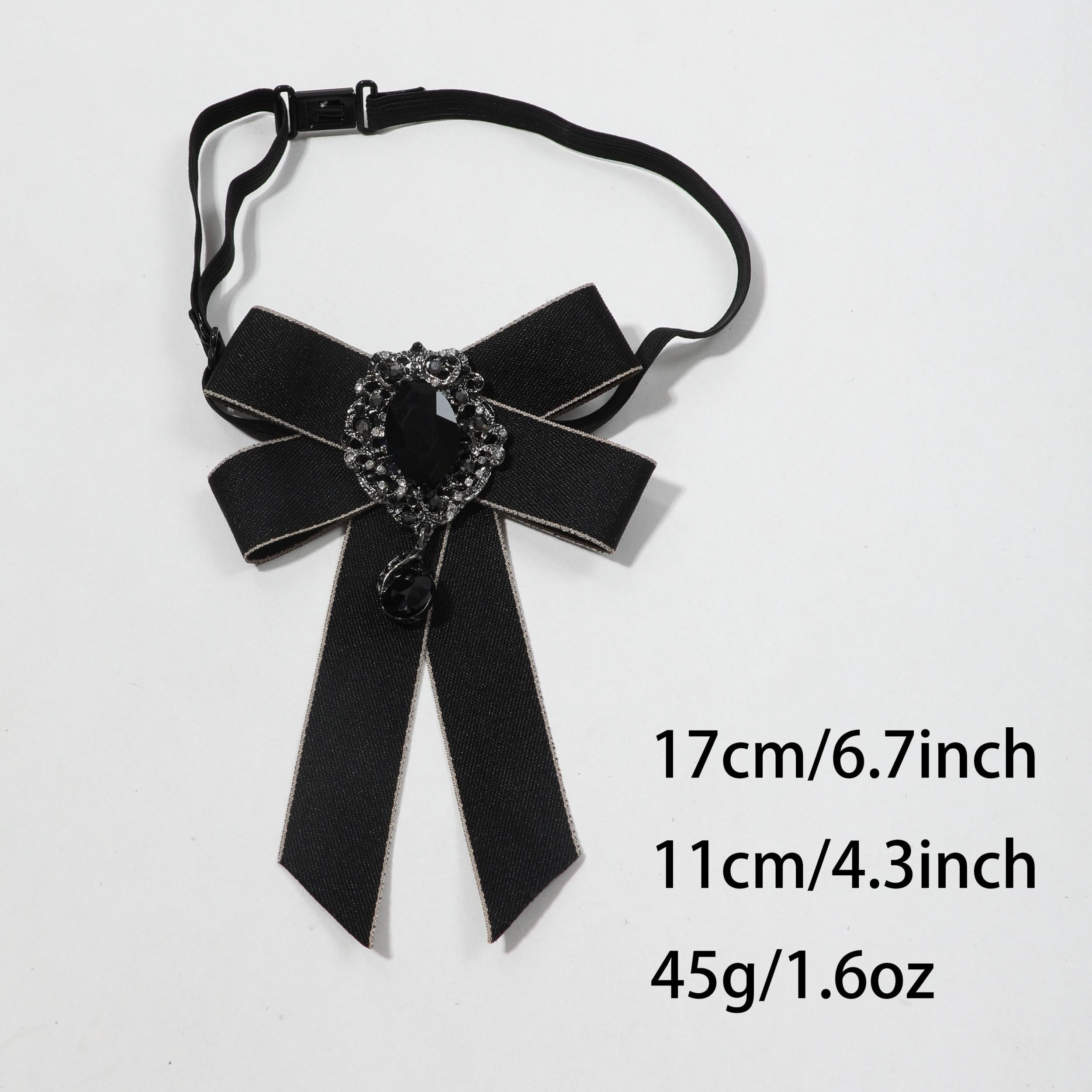 Crystal Satin Bow Tie Double Layer Bowknot Pre tied Neckties Adjustable Bow Tie