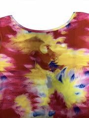 Tie Dye Print Bodycon Midi Dress Sexy Long Sleeve