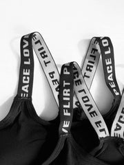 2pcs Letter Straps Sports Bras for Women