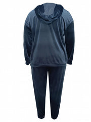 Velvet Hoodie & Joggers Two Piece Set
