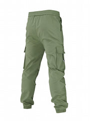 Men's Addicted Print Cargo Pants with Drawstring Pockets