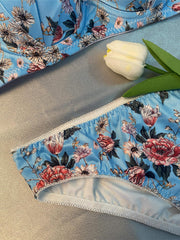 Floral Print Push Up Bra & Panties Set