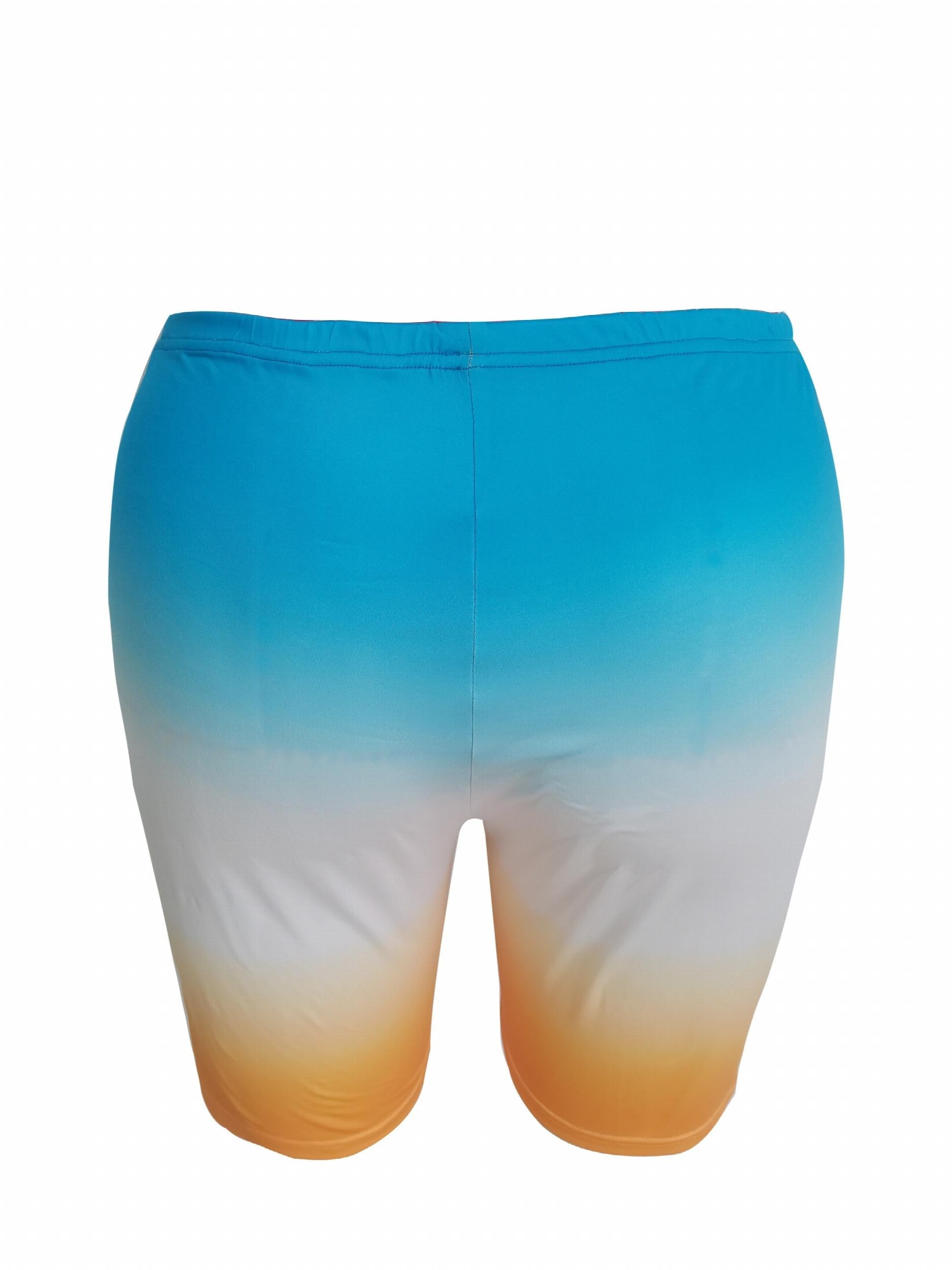 Women's Plus Cross Print Tee & Ombre Shorts Set