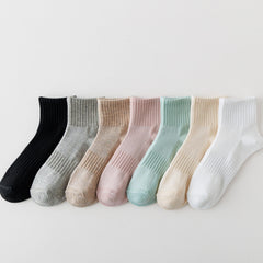 7 Pairs Breathable Crew Socks Women's Stockings
