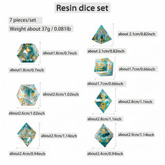 7pcs Resin Dice Set For Cosplay Board Game Gift