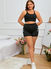 Sports Shorts Cross Letter High Waist Yoga Shorts