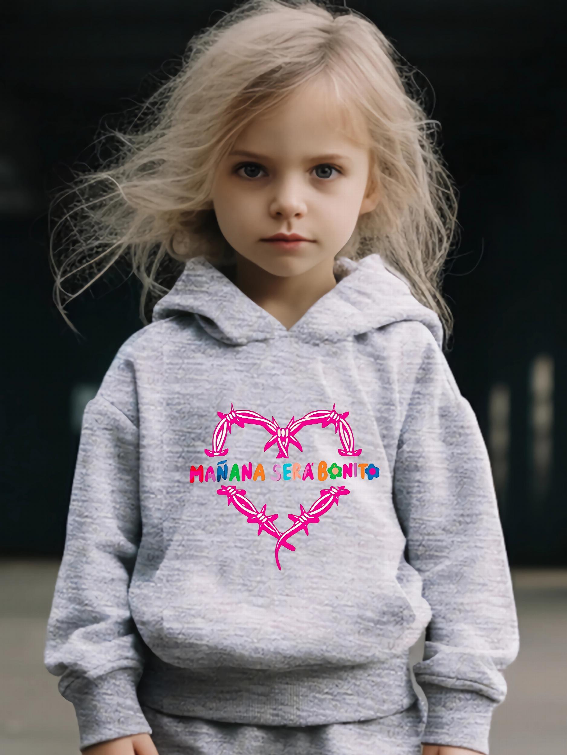 Kid's Cartoon Heart & Letter Print Outfit Hoodie & Pants Set