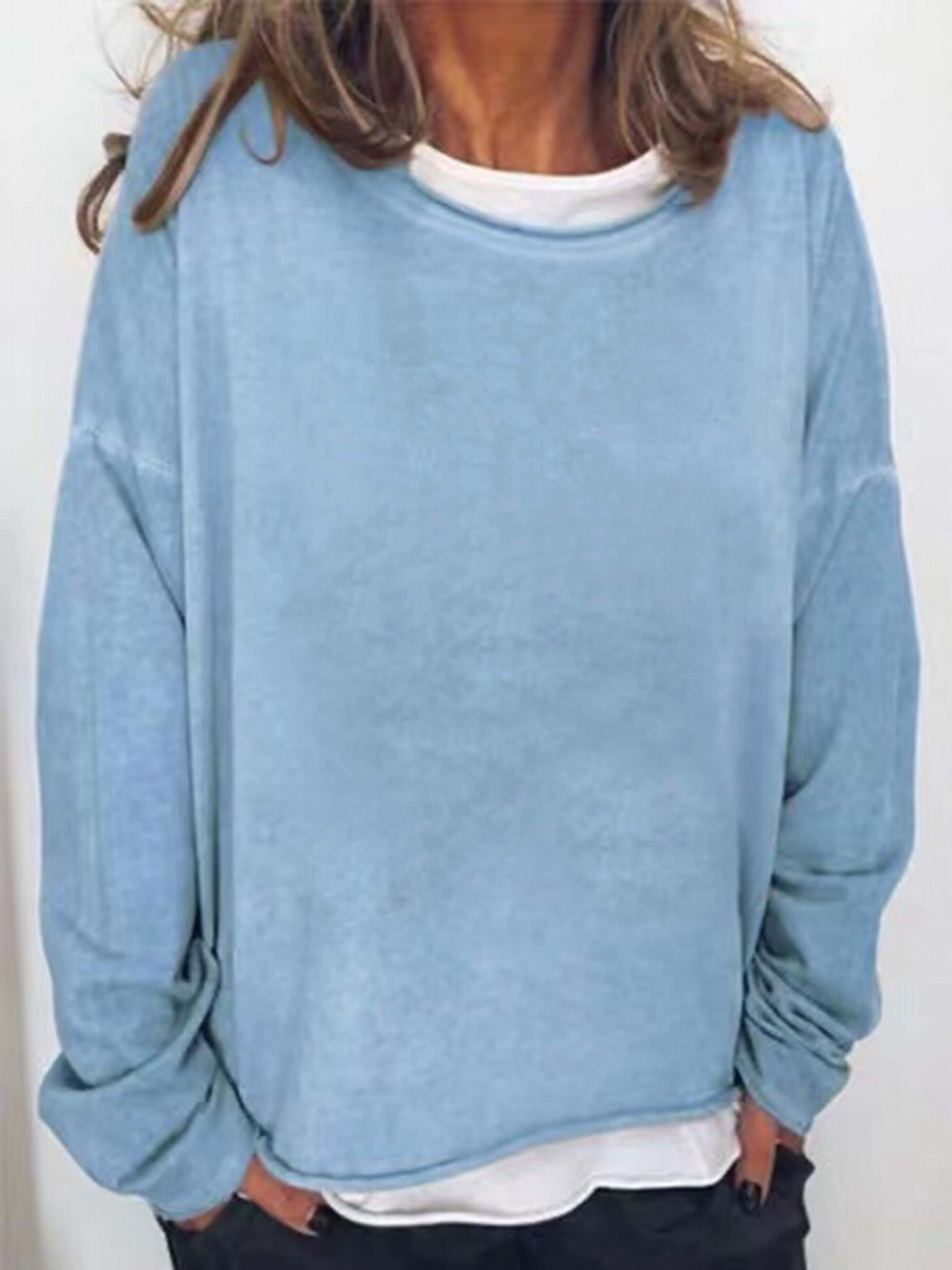 Women's Solid Crew Neck Sweatshirt