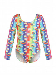 Dreamy Butterfly Tie Dye Gymnastics Suit Long Sleeve