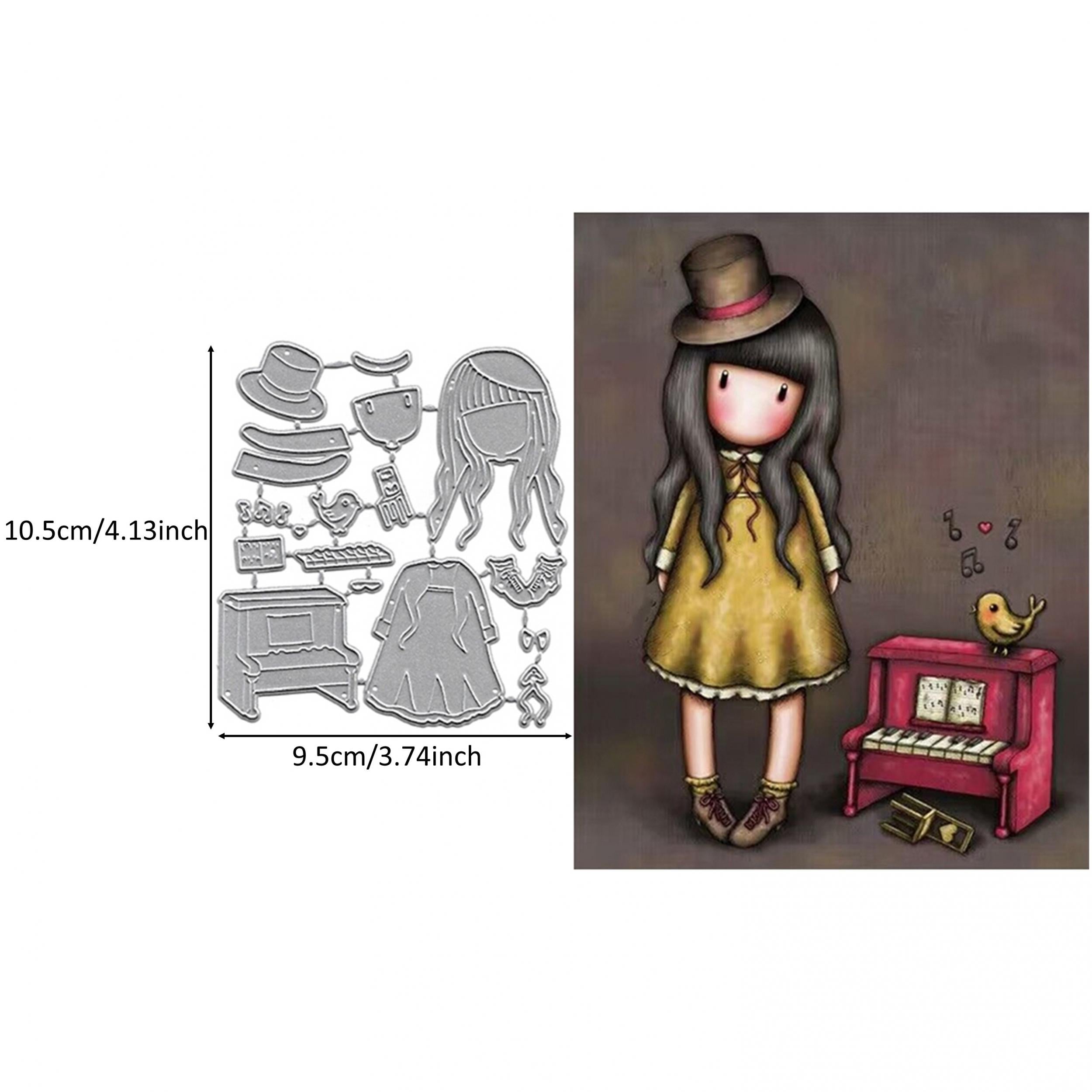 1pc Little Girl Metal Cutting Dies for Greeting Card Topper Scrapbooking