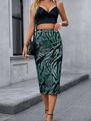 Print Elastic Waist Bodycon Skirt for Women