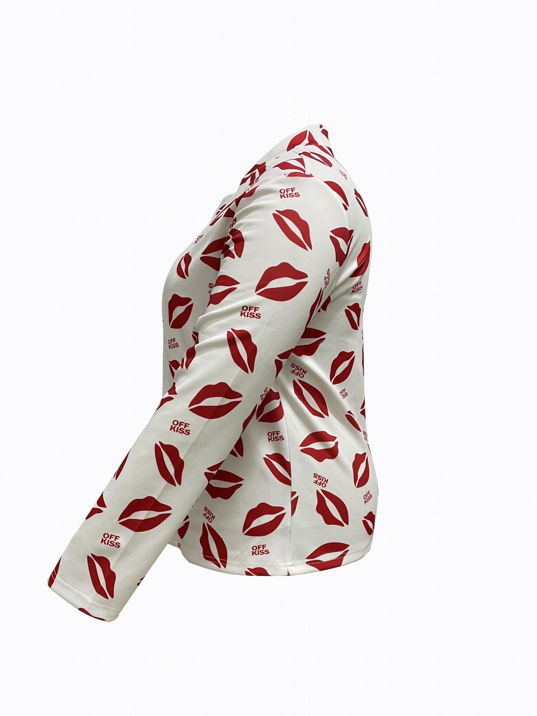 Lip & Letter Print Slim Fit Blazer