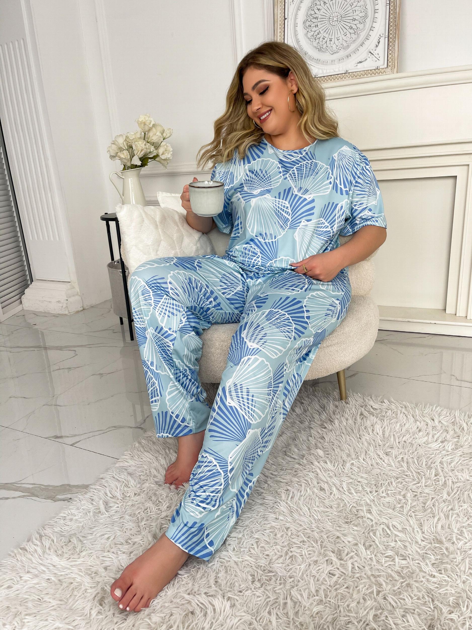 Shell Print Tee & Pants Pajama Set