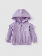 Baby Girl Hooded Cartoon Graphic Cardigan Coat