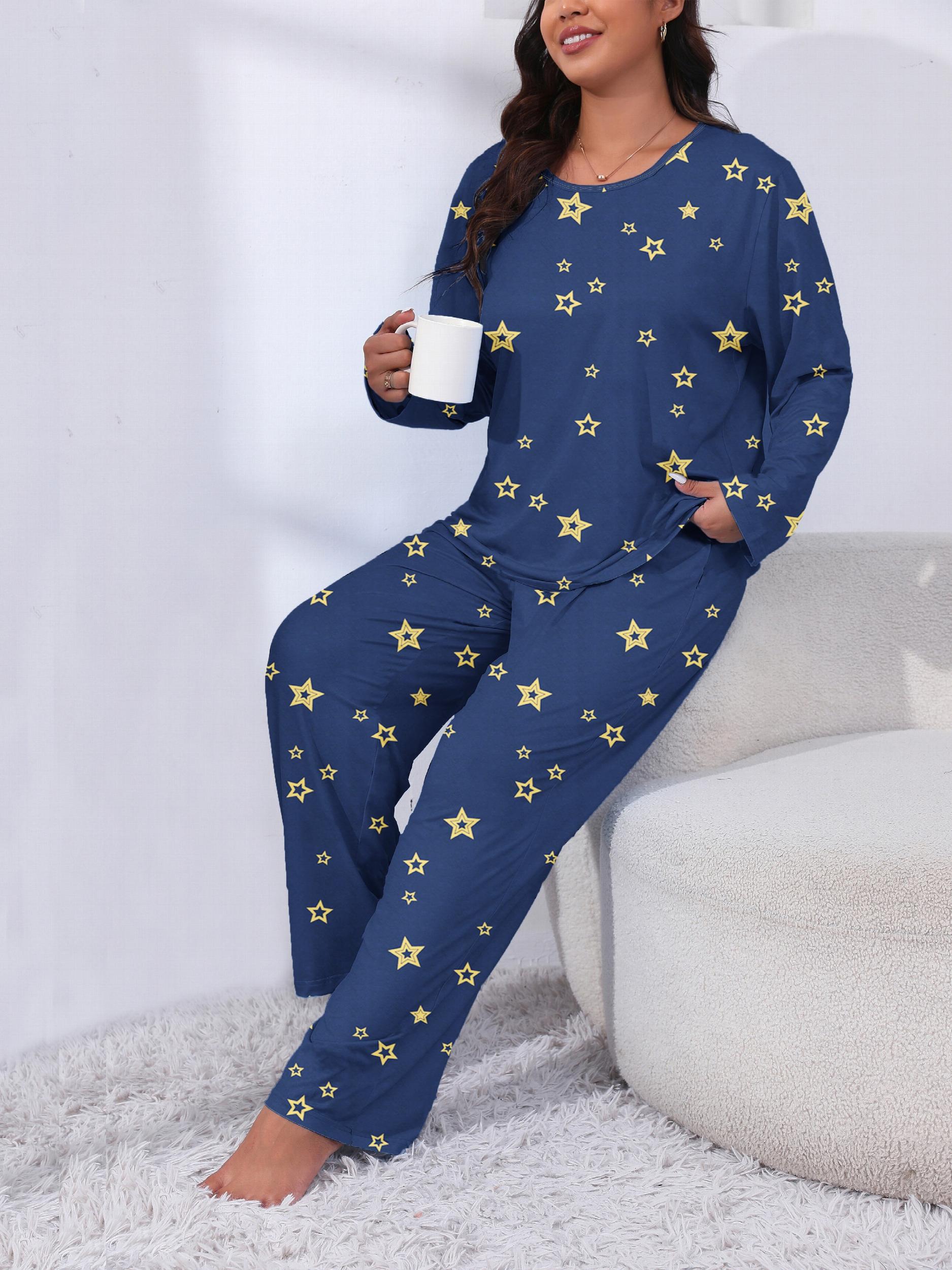 Allover Star Print Tee & Pants Pajama Set