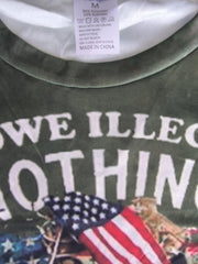 Men's American Veteran Print Tee Mid Stretch Crew Neck T-shirt