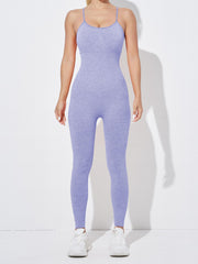 Solid Cami Sports Jumpsuit Sleeveless Yoga Fitness Bodysuit Women's Activewear