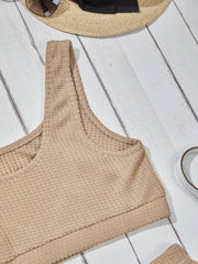 Waffle Sight Crop Tank Top & Drawstring Shorts Set