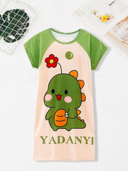 Girls Dinosaur Homewear Nightgown Kids Sleep Dress