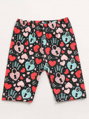 Toddler Girls Heart Pattern Dance Shorts Breathable Stretchy Safety