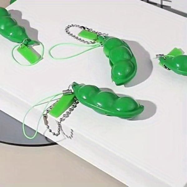 Squeeze Bean Keychain Relax Toy Textured Peanut Stress & Party Durable