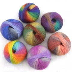 6pcs Rainbow Wool Yarn Graded Multicolor Soft Yarn For Crochet Knitting