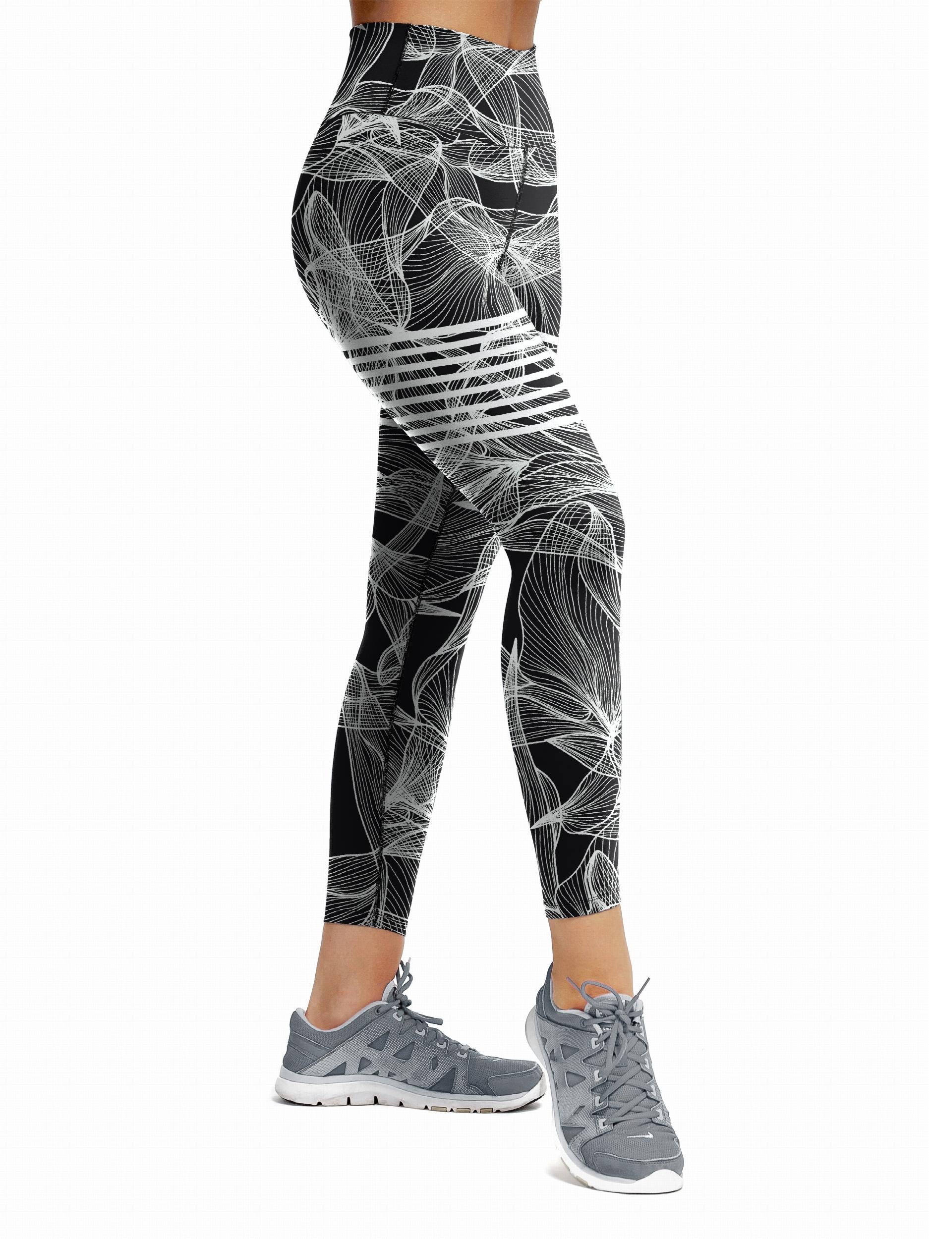 Personality Printed Sporty Yoga Pants High Waist Slim Fit Stretchy Yoga Leggings