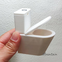 1:12 Scale Mini Toilet Set with Tissue Holder for Dollhouse Bathroom Decor