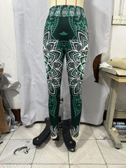Ethnic Floral Print High Waist Leggings Long Length