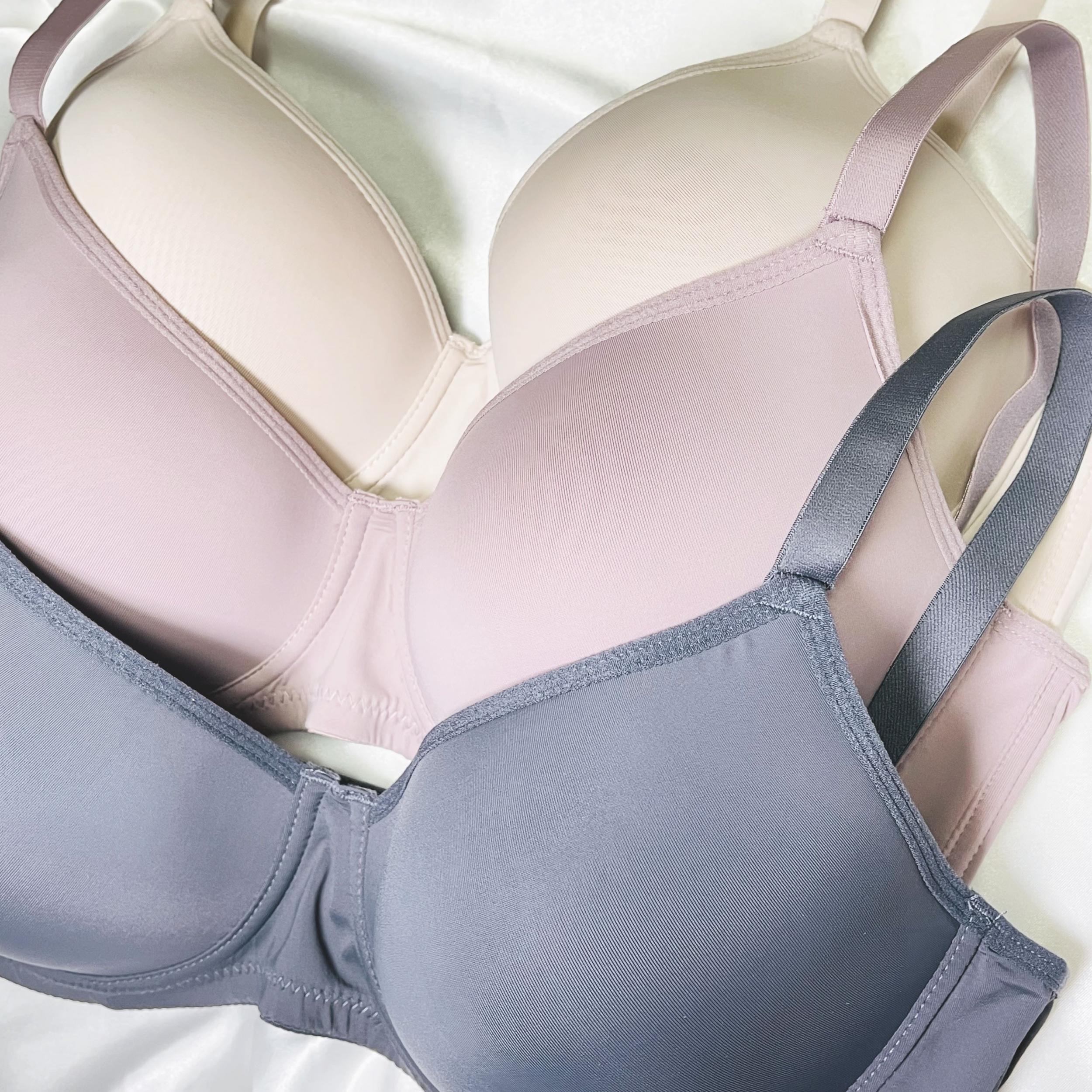 3 Pack Plus Size Bra Set Women's Plus Molded Cup Smoothing