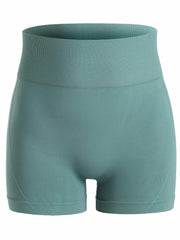 Solid High Rise High Stretch Yoga Shorts
