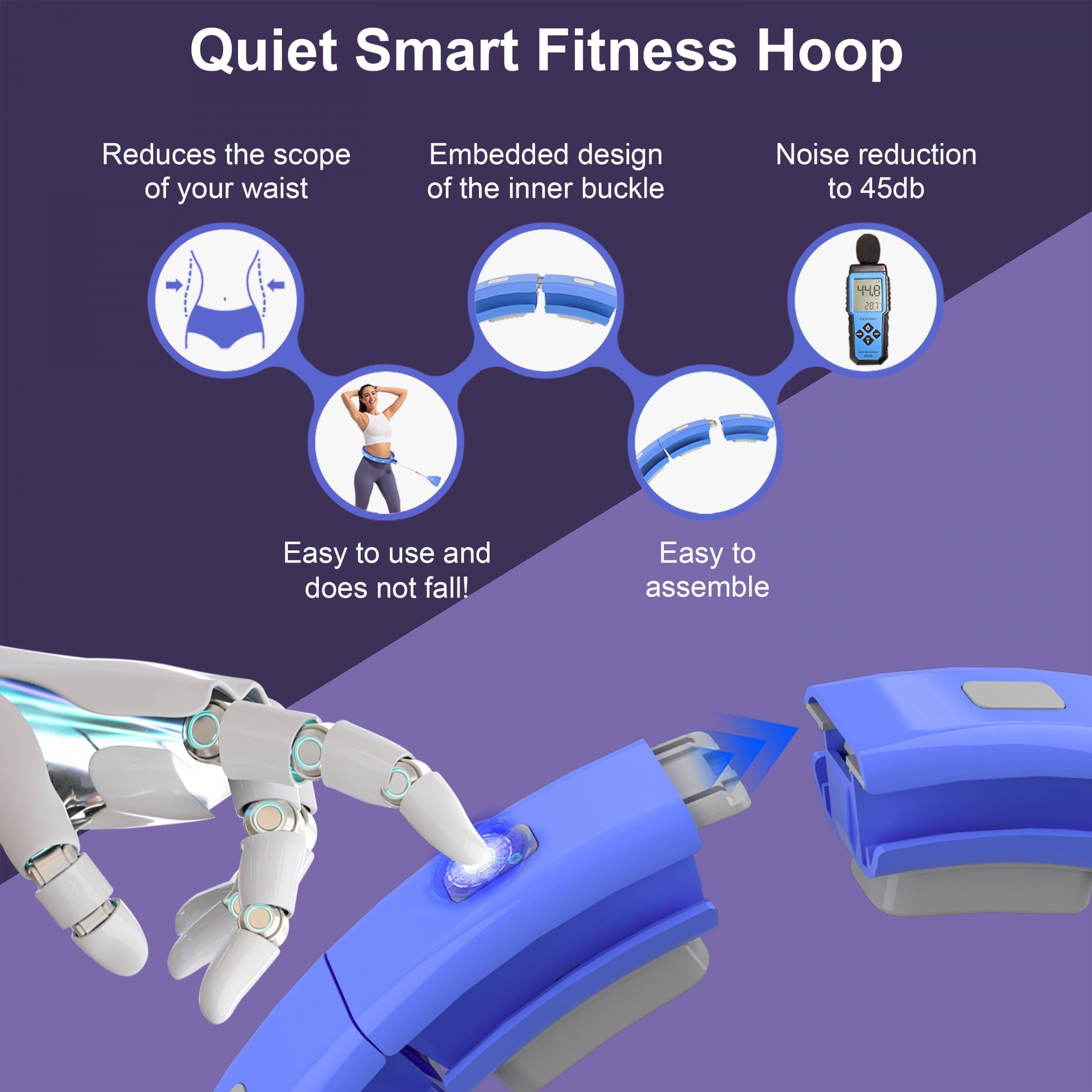 Smart Weighted Fitness Ring Hoop for Adults Weight Loss 39in